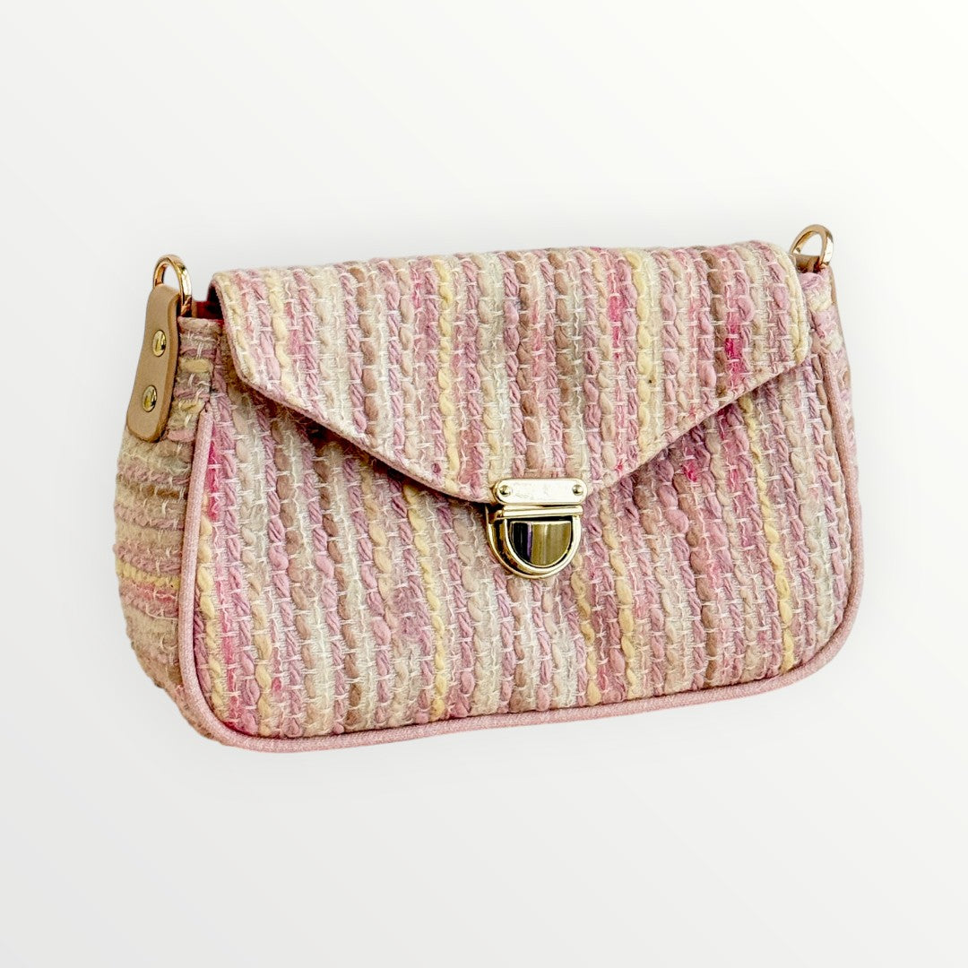 Berry Chiffon Tweed Bag