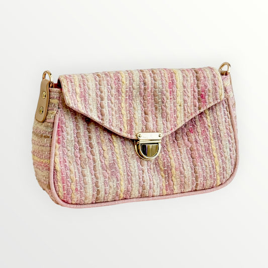 Berry Chiffon Tweed Bag