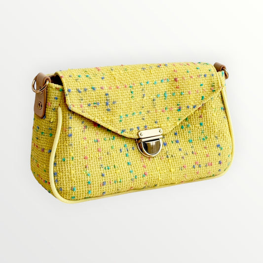 Yellow Confetti Tweed Bag