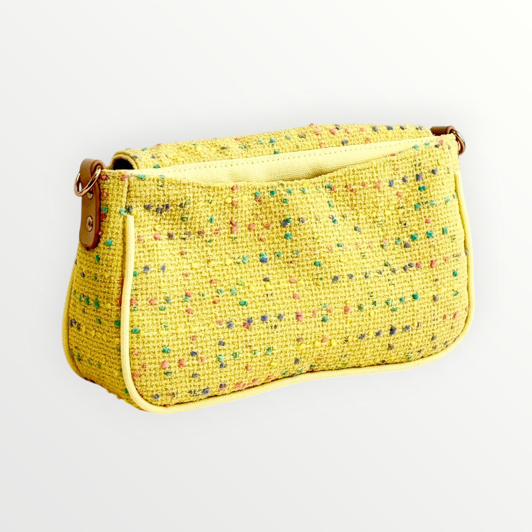 Yellow Confetti Tweed Bag