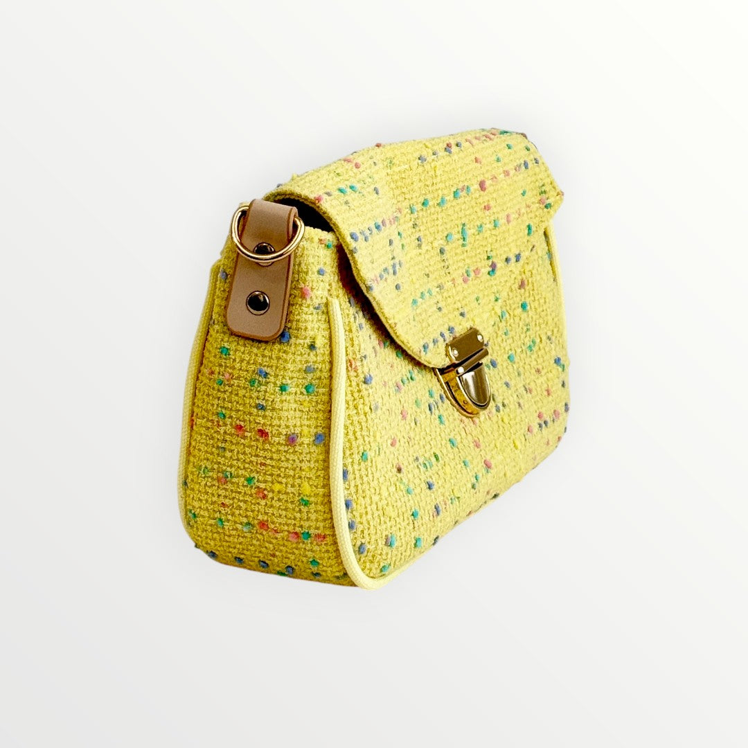 Yellow Confetti Tweed Bag