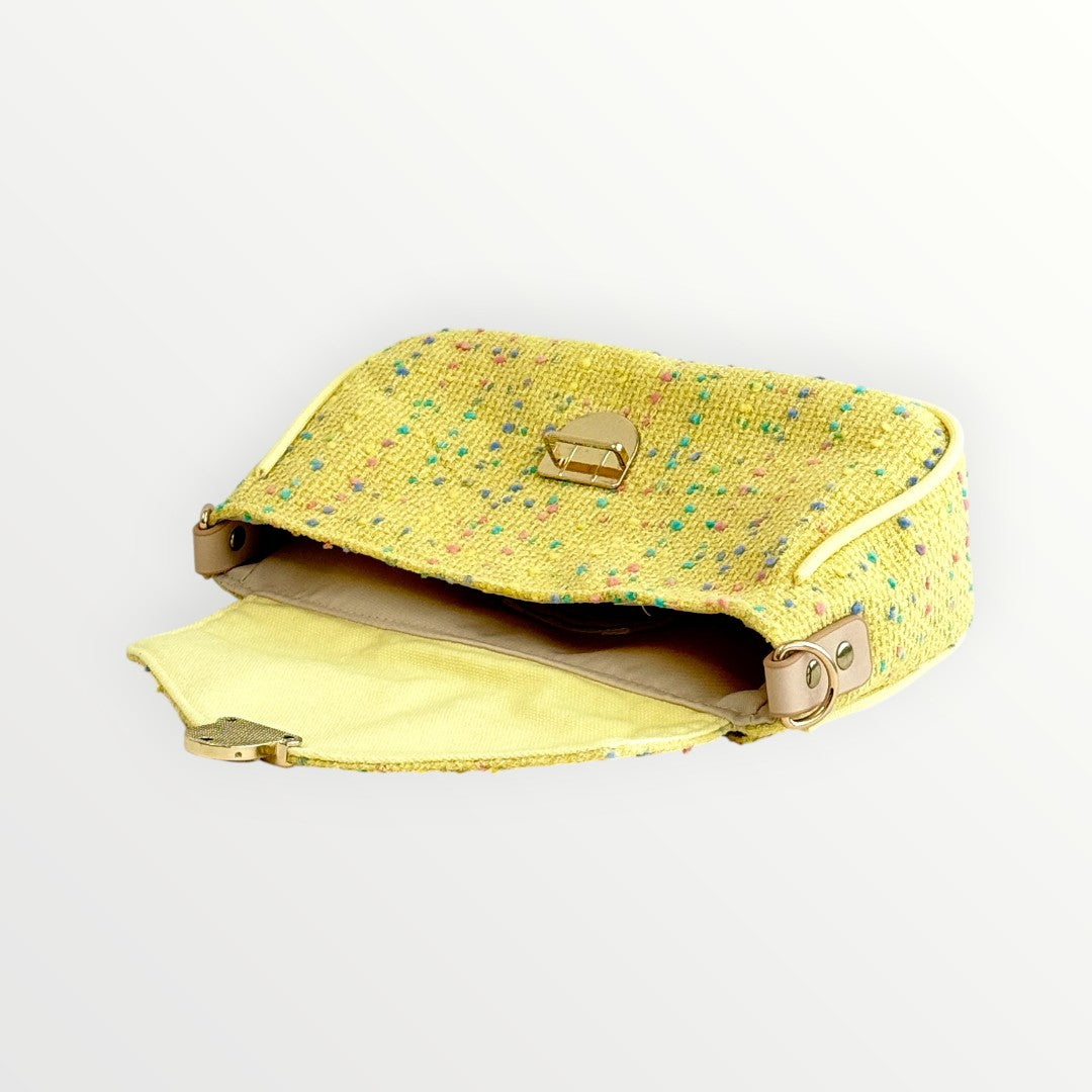 Yellow Confetti Tweed Bag
