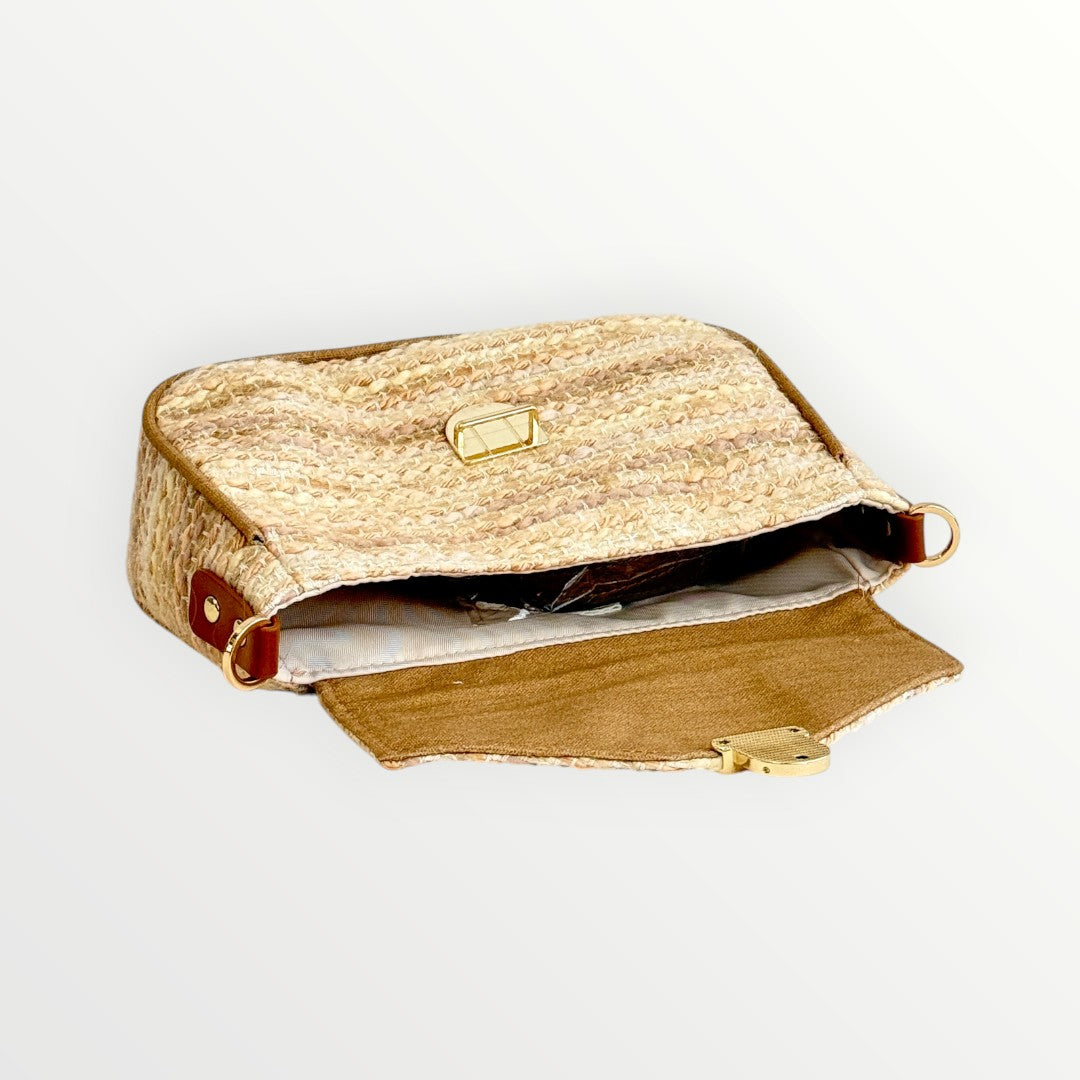 Caramel Chiffon Tweed Bag