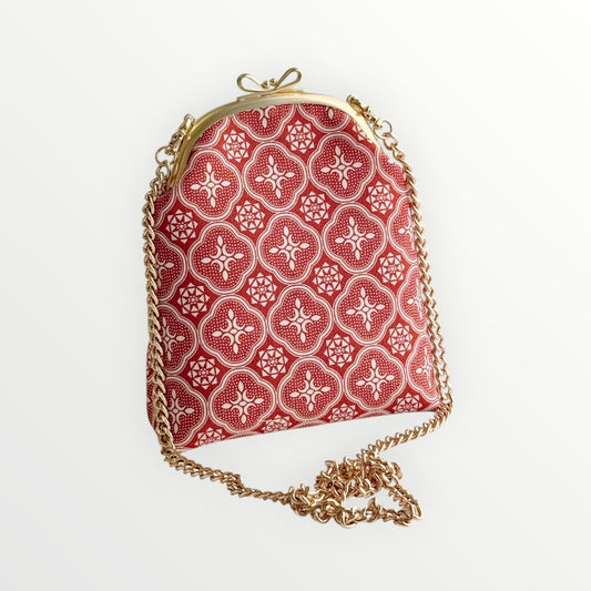 Maroon Begonia Glass Mini Kiss-Lock Bag