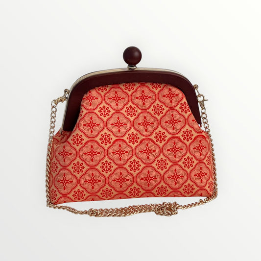 Orange Begonia Glass Kiss-Lock Bag