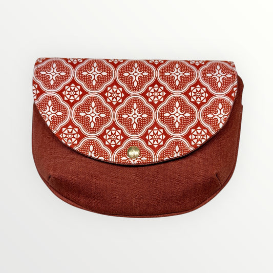 Maroon Begonia Glass I Love You Pouch