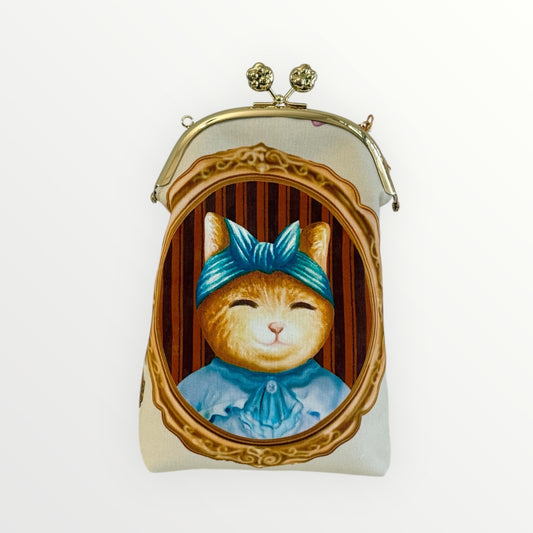 Smiling Meow Mini Kiss-Lock Bag
