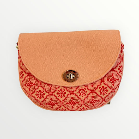 Orange Begonia Glass I Love You Pouch