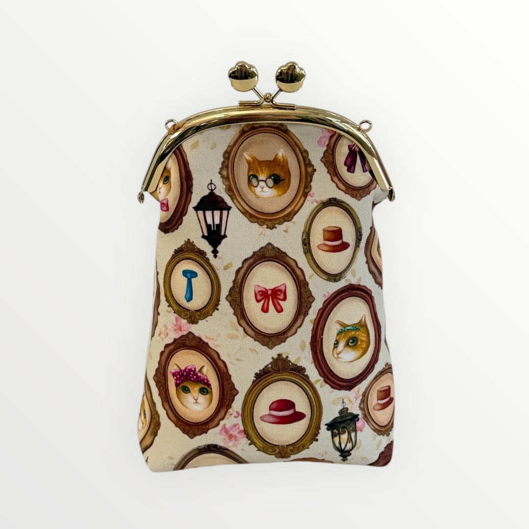 Smiling Meow Mini Kiss-Lock Bag