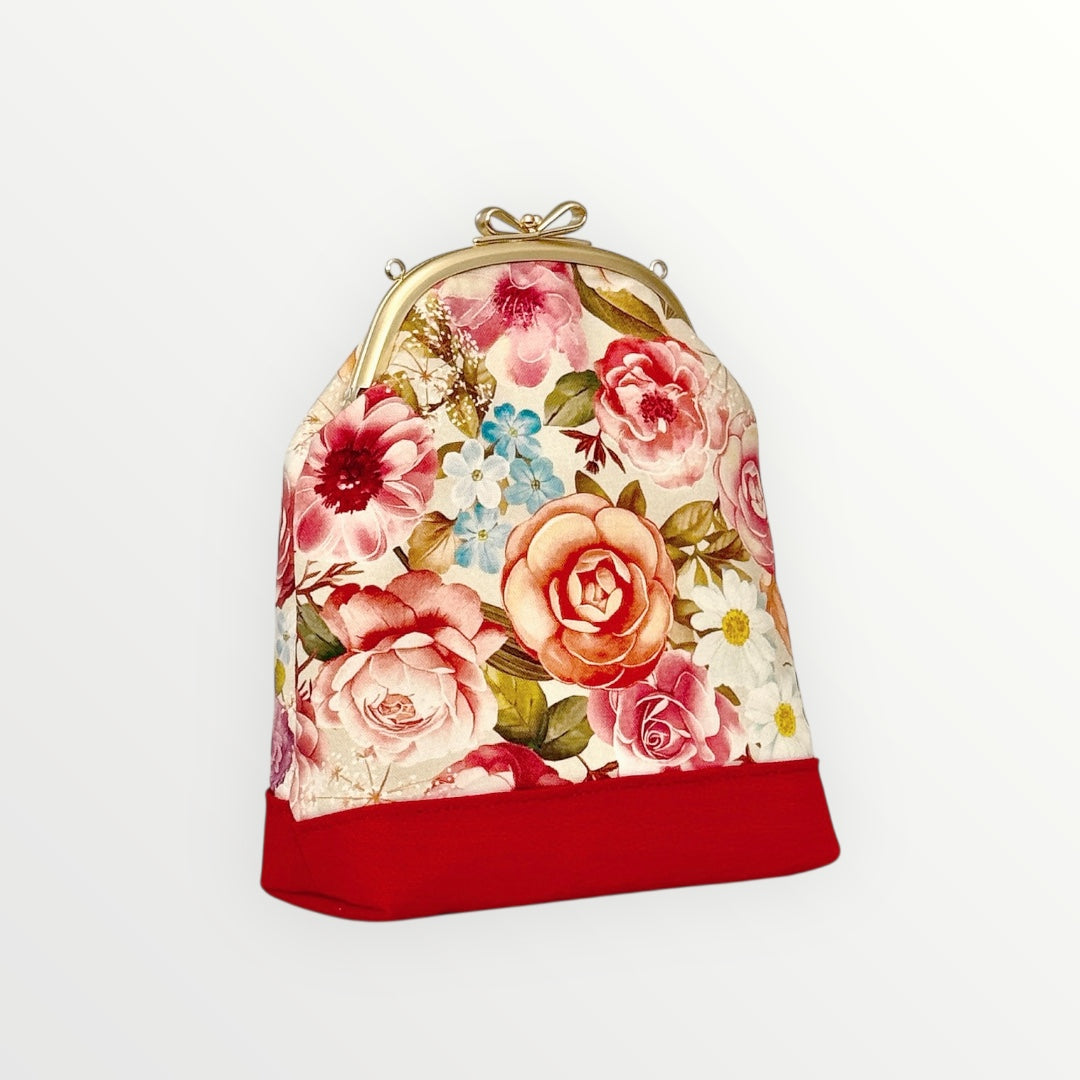 Rosy Bloom Mini Kiss-Lock Bag