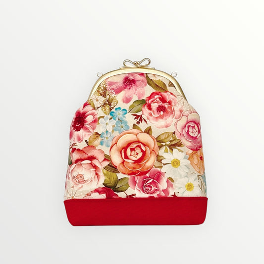 Rosy Bloom Mini Kiss-Lock Bag