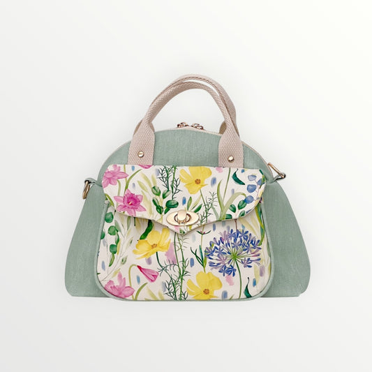 Mint Summer flower Bowler Bag