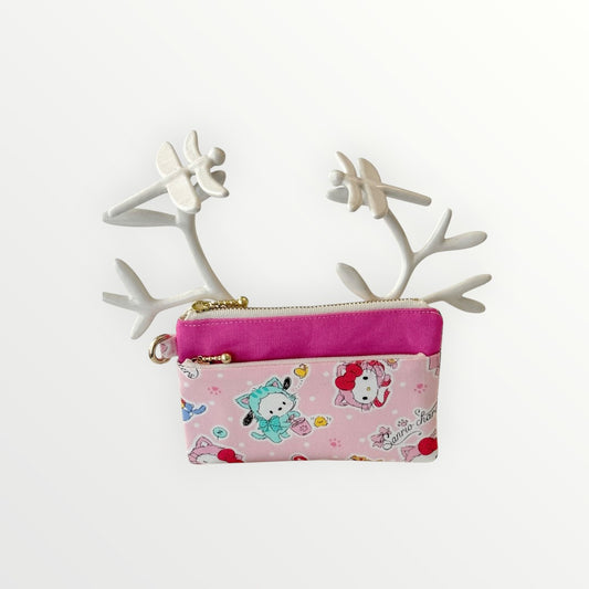 Kitty & Friends Dual-Zip Coin & Card Pouch